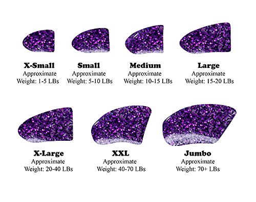 Purrdy Paws 40-Pack Soft Nail Caps for Dogs Claws Purple Holographic Glitter X-Large