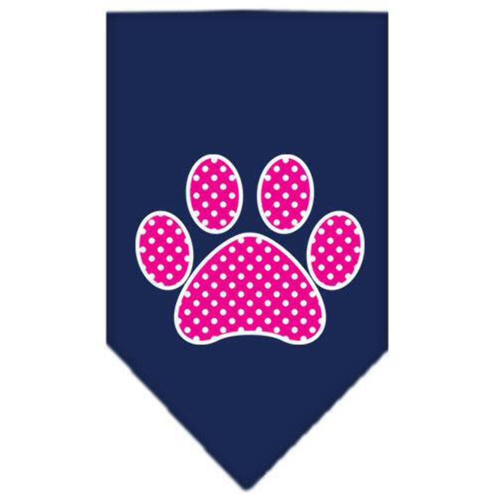 Mirage Pet Products Pink Swiss Dot Paw Screen Print Bandana for Pets, Large, Emerald Green