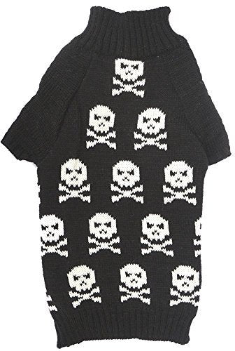 Lanyarco Pet Halloween Costume Clothes Skull Dog Sweater For Medium Large Dogs, X-Large (Xl) Size 19' Back