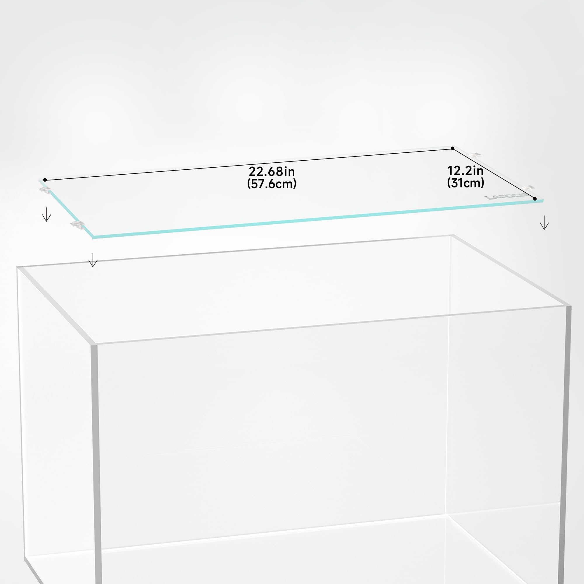 Landen 4Mm Thick Clear Glass Aquarium Lid,Includes 4 Clips For Secure Placement, 576 X 310Mm(22.68X12.2 Inches) For 584-588 Mm I