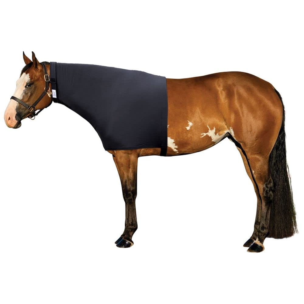 UltraFlex Horse Sleazy Slickers | Horse Protection Slinky | Dirt & Dust Defense | Faceless Pull-On Hood | Black, Medium