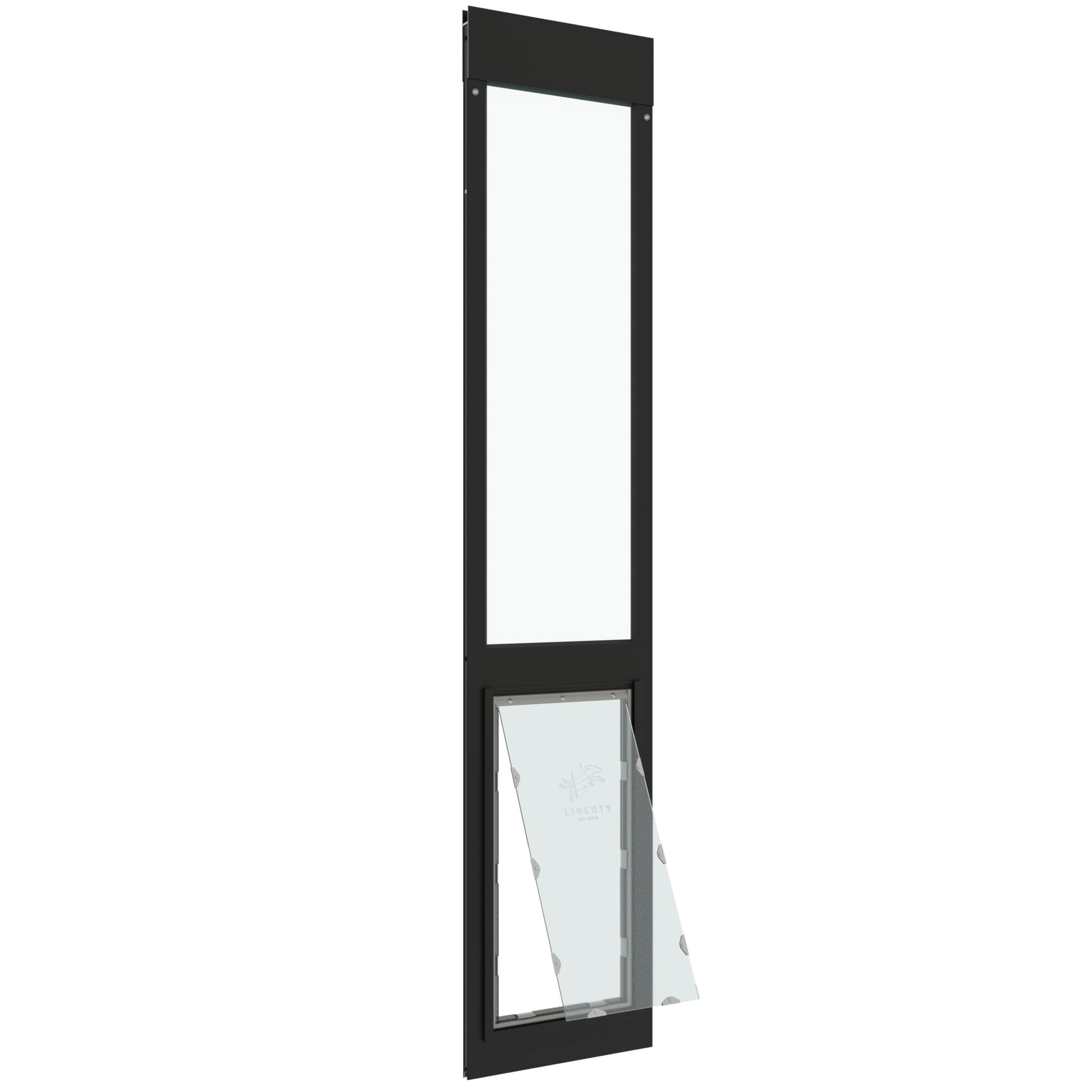 Liberty Pet Door For Sliding Glass Door | Aluminum Frame With Closing Cover For Home & Rentals | Clear Glass | Black, Xl Flap, 7
