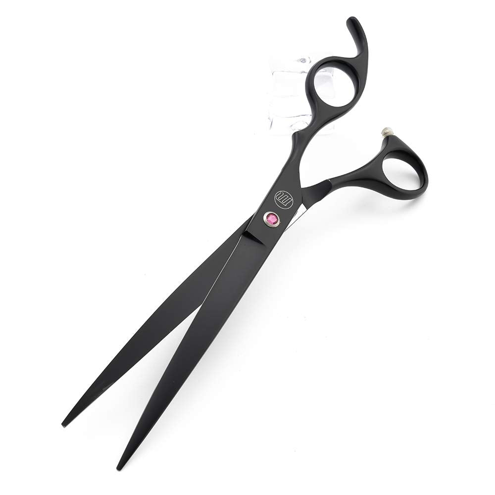 Moontay Professional 8.0' Dog Grooming Scissors Set, 4-Pieces Straight, Upward Curved, Downward Curved, Thinning/Blending Shears For Dog, Cat And Pets, Jp Stainless Steel, Black