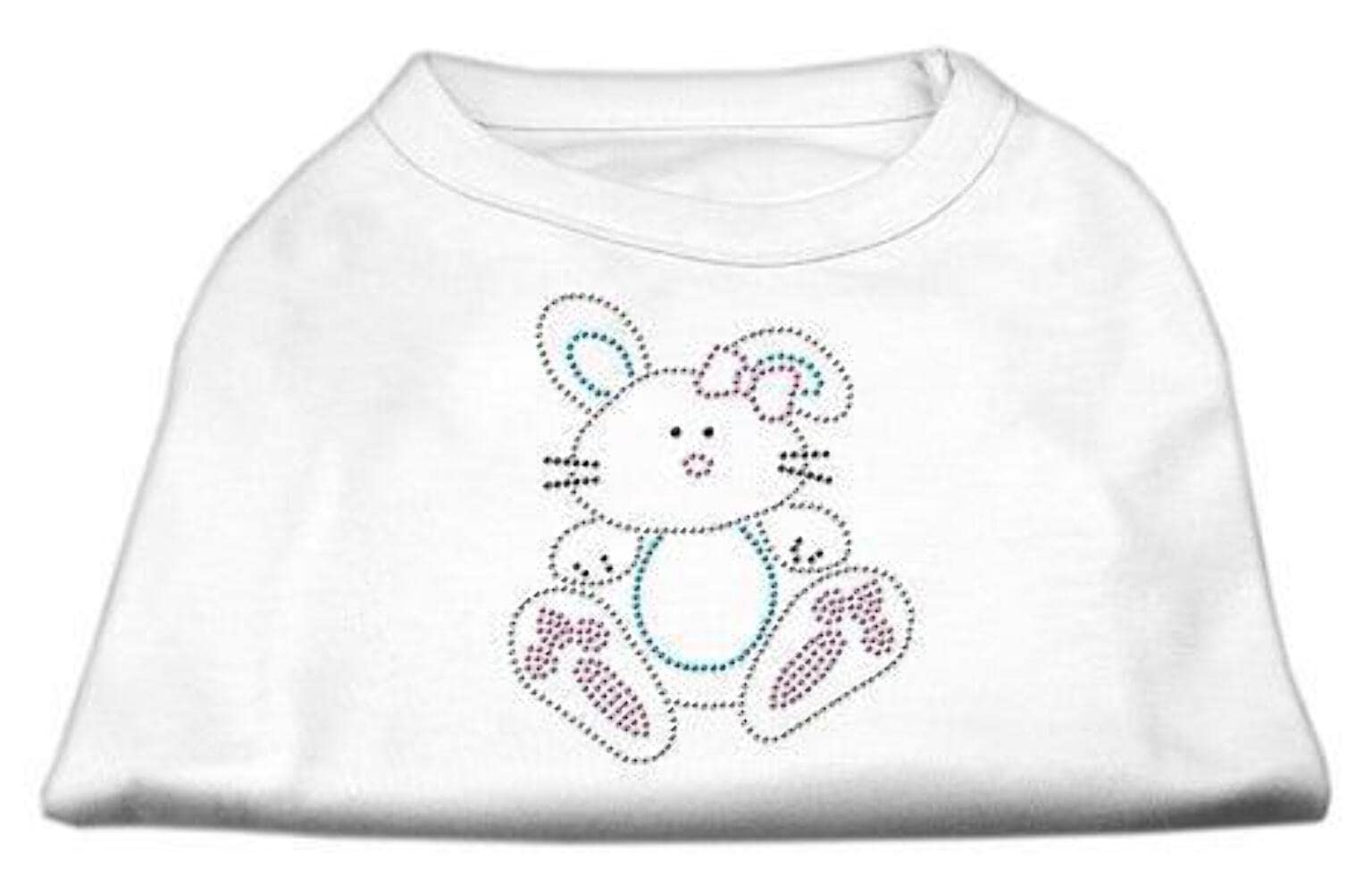 Mirage Pet Products Bunny Rhinestone Dog Shirt, Small, White