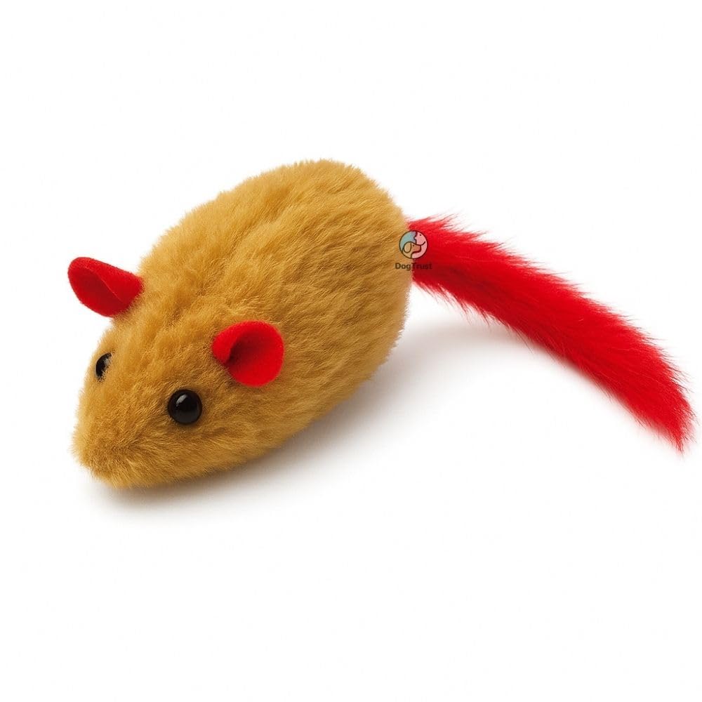 Dog Trust Natural Fur And Feather Mice Rattle Toys For Cats  Realistic Mouse Play Set For Kittens & Adult Cats, Fun Interactive