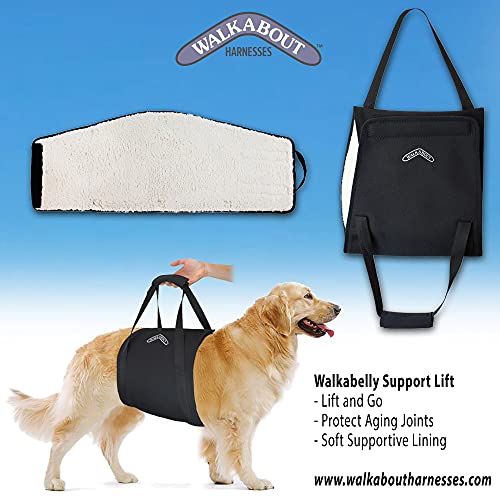Walkabelly Support Sling, Easy-To-Use Belly Harness For Daily Mobility, Stop Straining To Lift Your Pet, Quick-Lift Original Design By Walkabout Harnesses (Small Walkabelly)