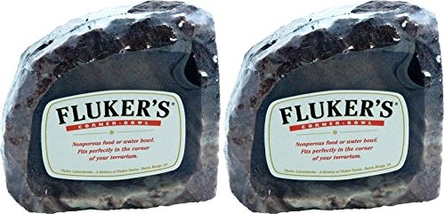 Fluker'S 2 Pack Of Nonporous Food And Water Reptile Corner Bowls, Large 7-Inch