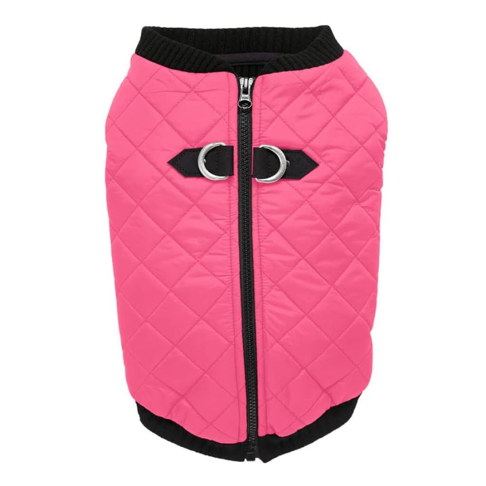 Gooby - Fashion Vest, Small Dog Sweater Bomber Jacket Coat With Stretchable Chest, Pink, Large