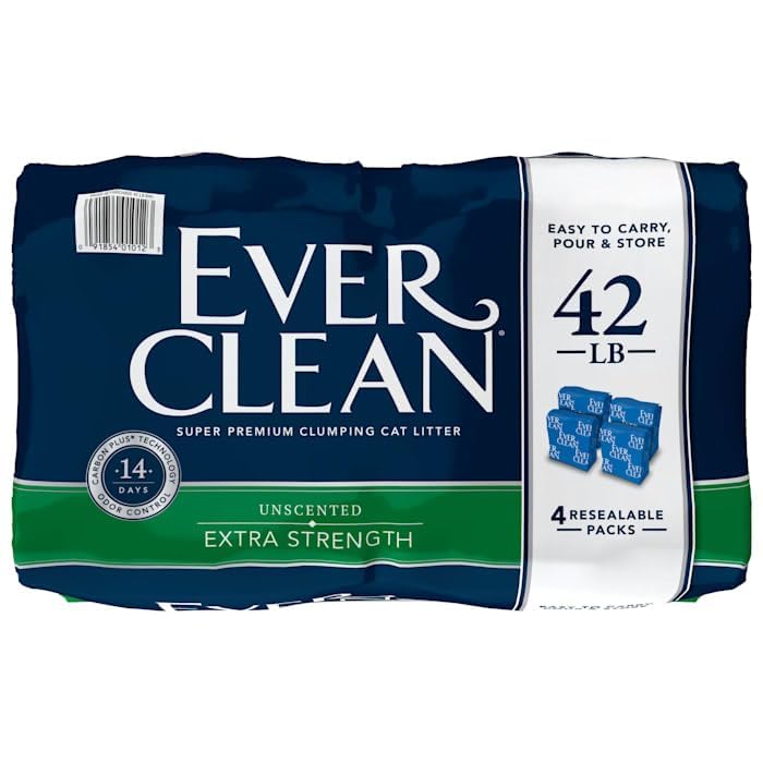 Ever Clean Extra Strength Clumping Unscented Cat Litter, 42 Lbs.
