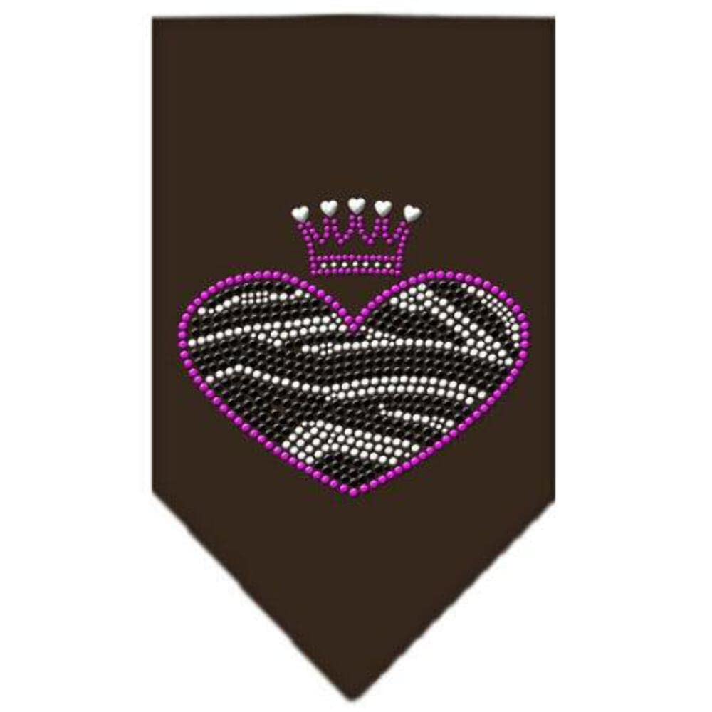 Mirage Pet Products 67-86 LGBPK Zebra Heart Rhinestone Bright Pink Print Bandana, Large