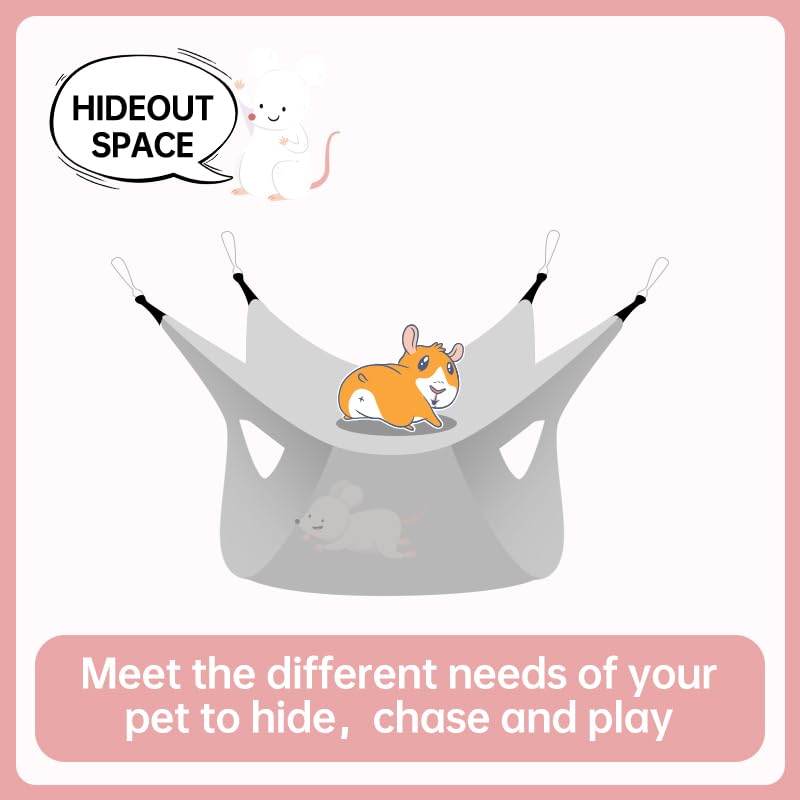 Eaedmy Rat Ferret Hammock Toys Cage Accessories, Guinea Pig Hideout Tunnel, Warm Bed For Rat Ferret Guinea Pig Sleep Hide And Pl
