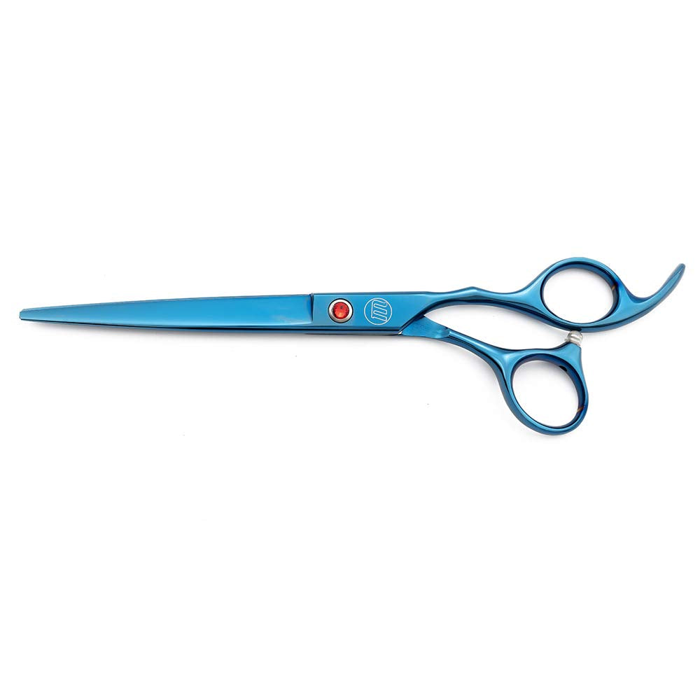Moontay Professional 7.0' Dog Grooming Scissors Set, 4-Pieces Straight, Upward Curved, Downward Curved, Thinning/Blending Shears For Dog, Cat And Pets, Jp Stainless Steel, Blue