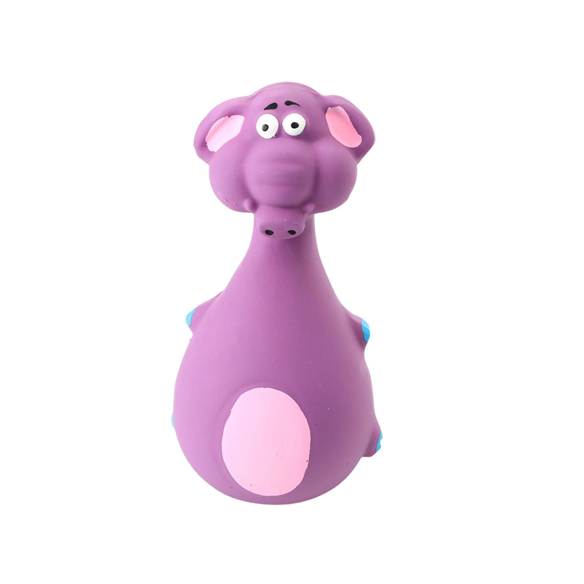 Foodie Puppies Natural Latex Rubber Squeaky Chew Toy - (Purple Elephant, 13Cm), Suitable For Puppy, X-Small To Small Dogs | Dura