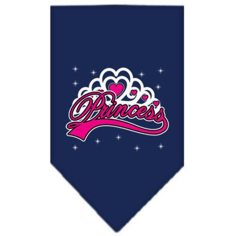 Mirage Pet Products I'm a Princess Screen Print Bandana for Pets, Large, Navy Blue