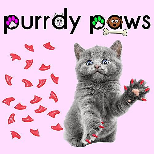 Purrdy Paws Soft Nail Caps For Cat Claws Hot Pink Kitten