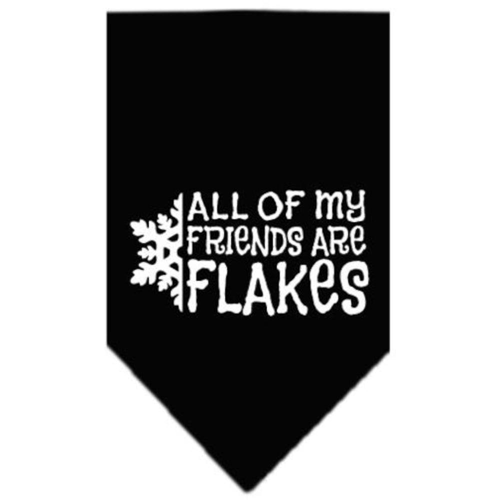 Mirage Pet Products All My Friends are Flakes Screen Print Bandana for Pets, Small, Black