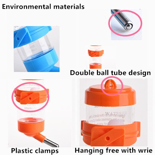 Hypeety Hamster Water Bottle 125ML - No Drip Guinea Pig & Small Animal Feeder, Random Color, Ideal for Syrian & Dwarf Hamsters, Gerbils