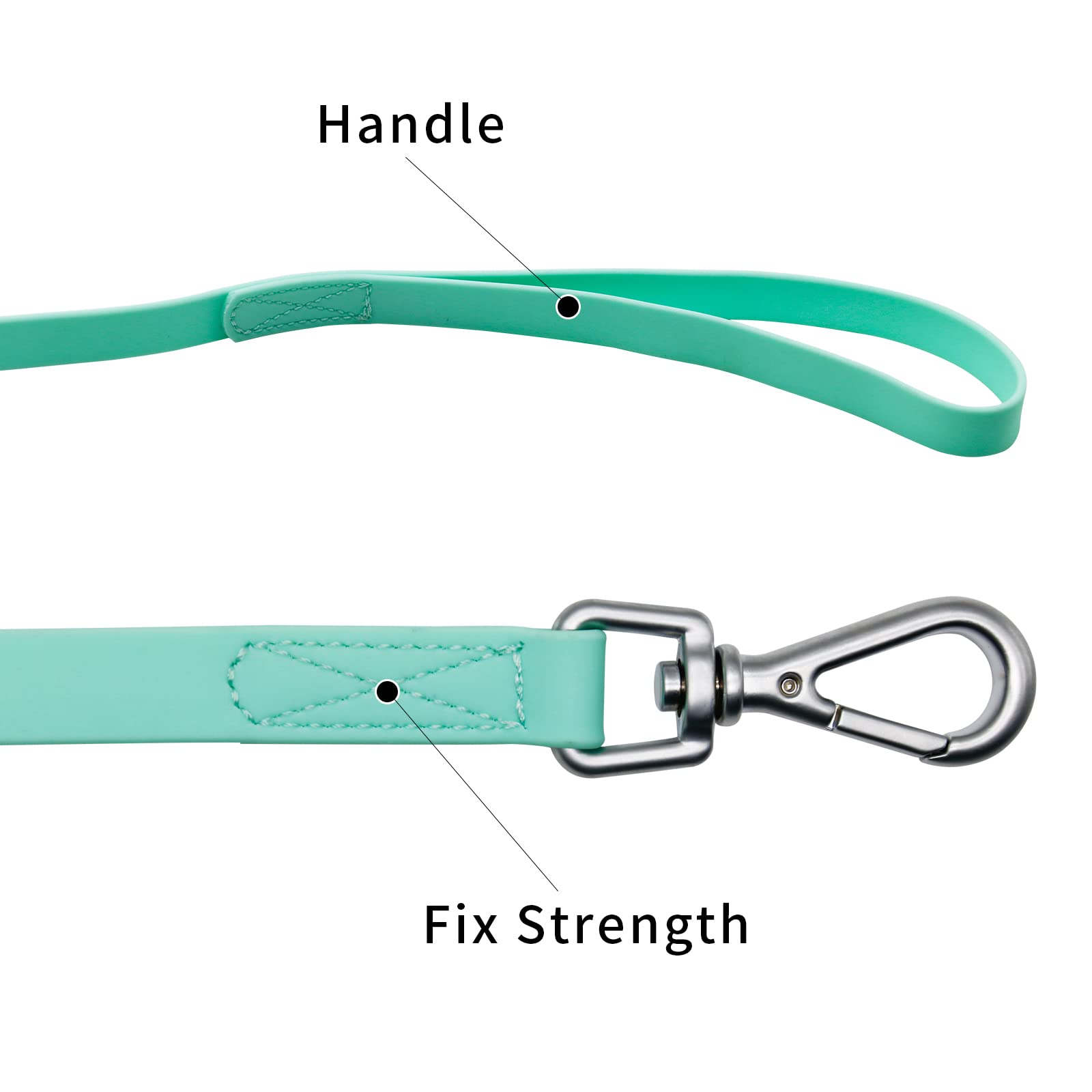 Waterproof Dog Training Leash 50Ft 30Ft 15Ft 10Ft 5Ft Heavy Duty Recall Long Lead For Large Medium Small Dogs (50Ft, Mint Green)