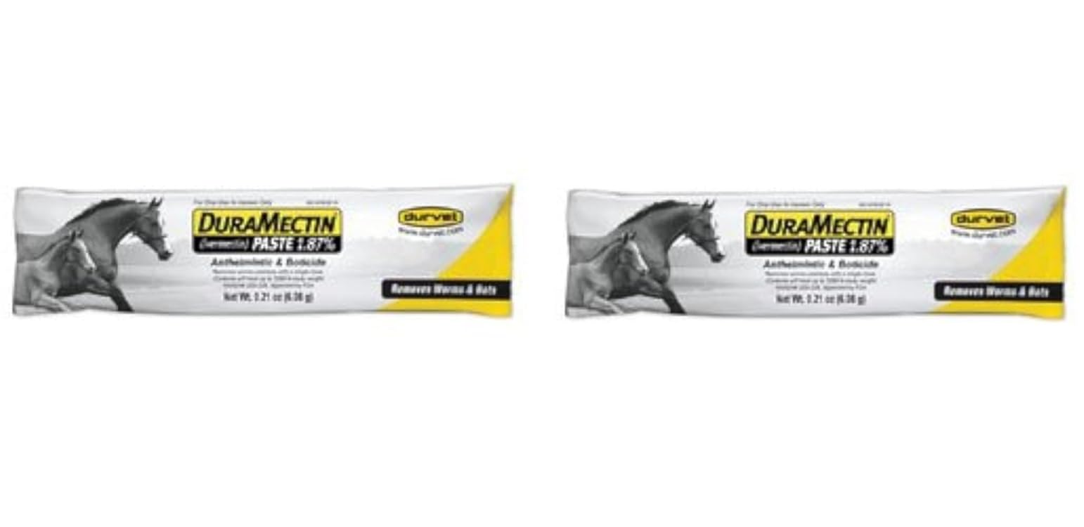 Durvet Duramectin Ivermectin Paste 1.87% For Horses  0.21 Oz (Pack Of 2) -Like New