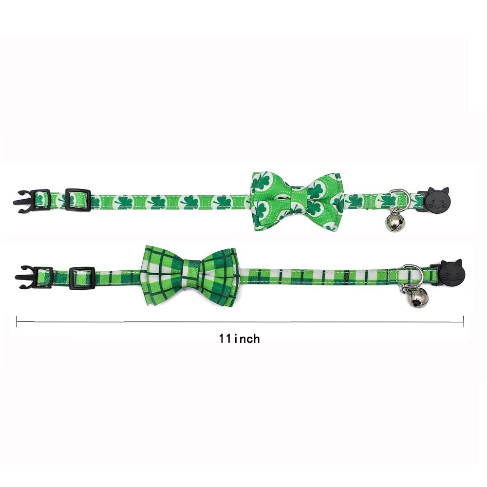 Bnibol 2-Pack Breakaway Cat Collars With Removable Double-Layer Bow Tie And Bell For Boy And Girl Cats,Safety Kitten Collars Sui