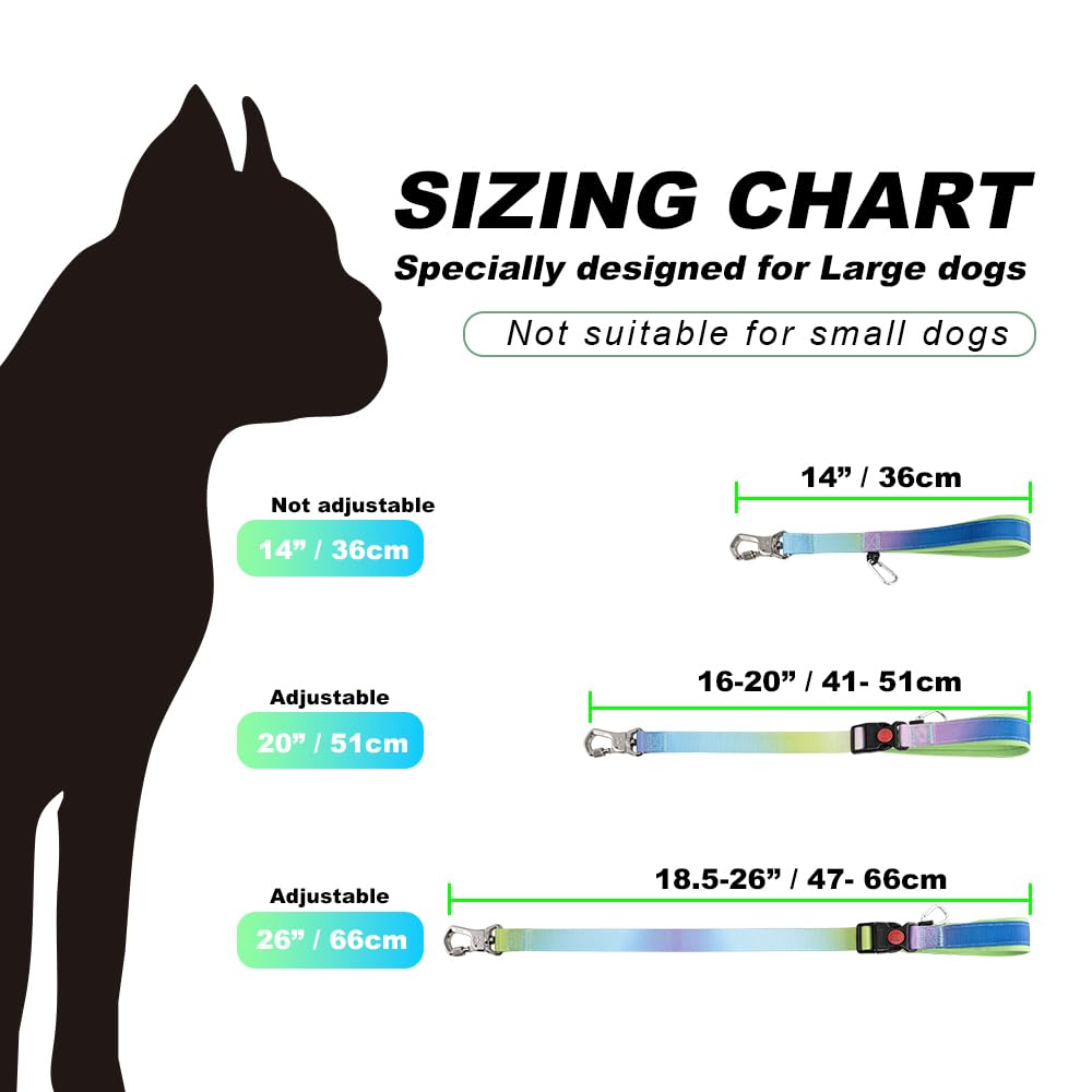 Tspro Dog Training Leash With Sturdy Metal Buckle, 14 Inches Short Leash For Large Dogs, Comfortable Padded Handle (Rainbow Grad