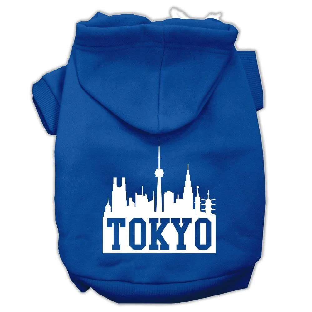 Pet Dog & Cat Hoodie Screen Printed, &quot;Tokyo Skyline&quot; Brown 3XL (25-35 lbs.)