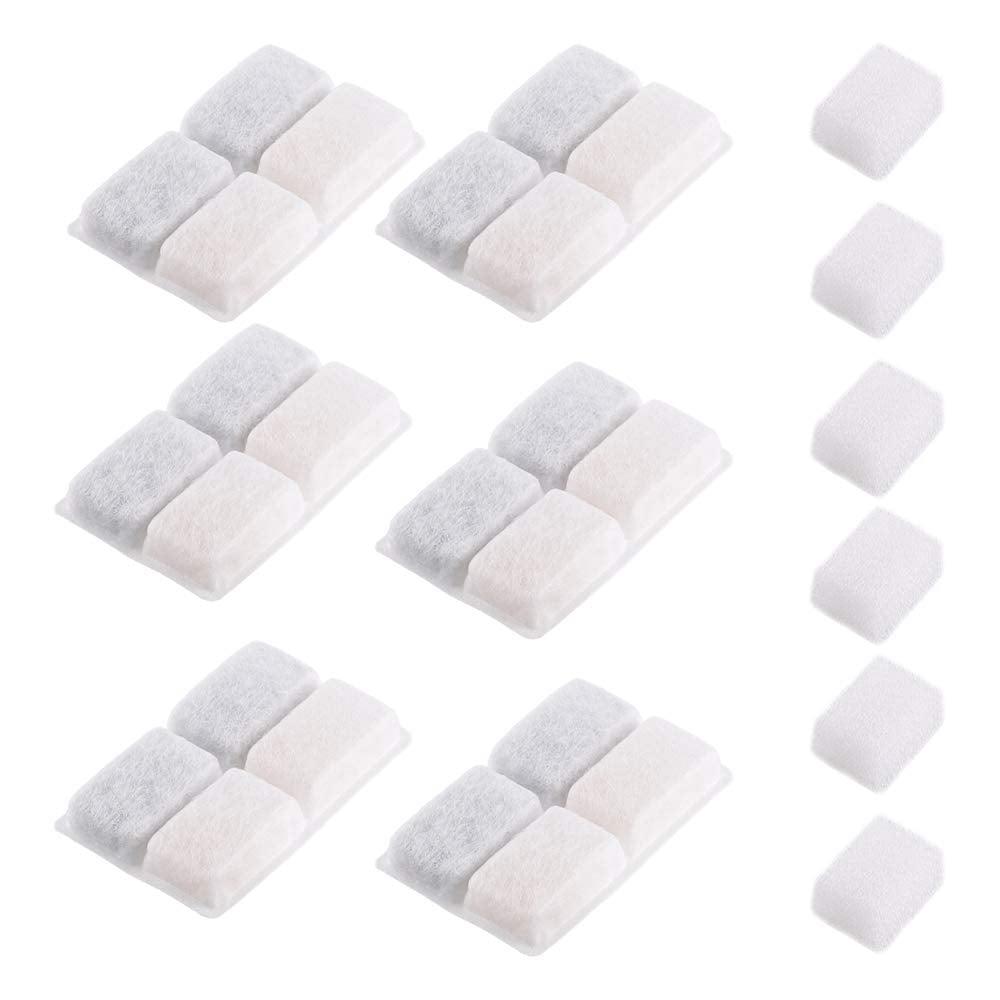 Carbon Replacement Filters For Cat And Dog Fountain, Premium Pet Water Fountain Dispenser Filters (6 Packs For Pure White)