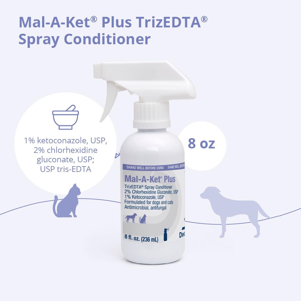 Mal-A-Ket Plus Trizedta Spray Conditioner For Dogs And Cats, 8 Oz