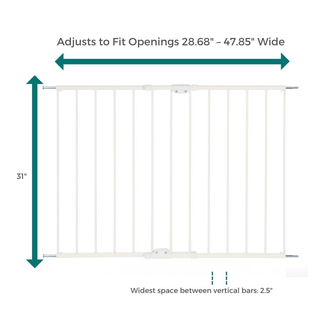 Mypet Clearpath Wide Staircase & Hallway Pet Gate With Hardware Mount. 31' Tall, 28.7'-47.9' Wide.