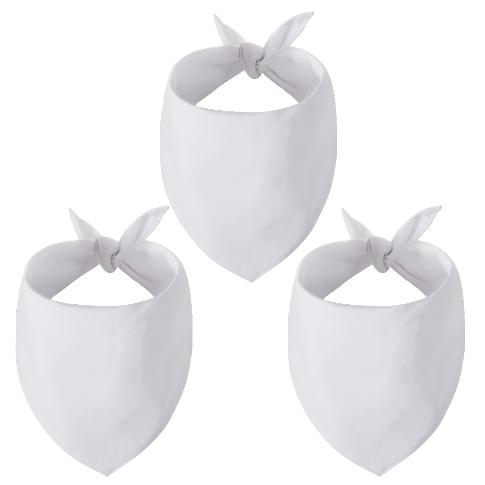 Gofshy Blank Dog Bandanas Xl-3Pcs, Diy Solid White Triangle Scarf Premium Cotton Handkerchief Or Bib, Personalized Design Birthday/Party Fun Idea Gift For X-Large&Large Pets