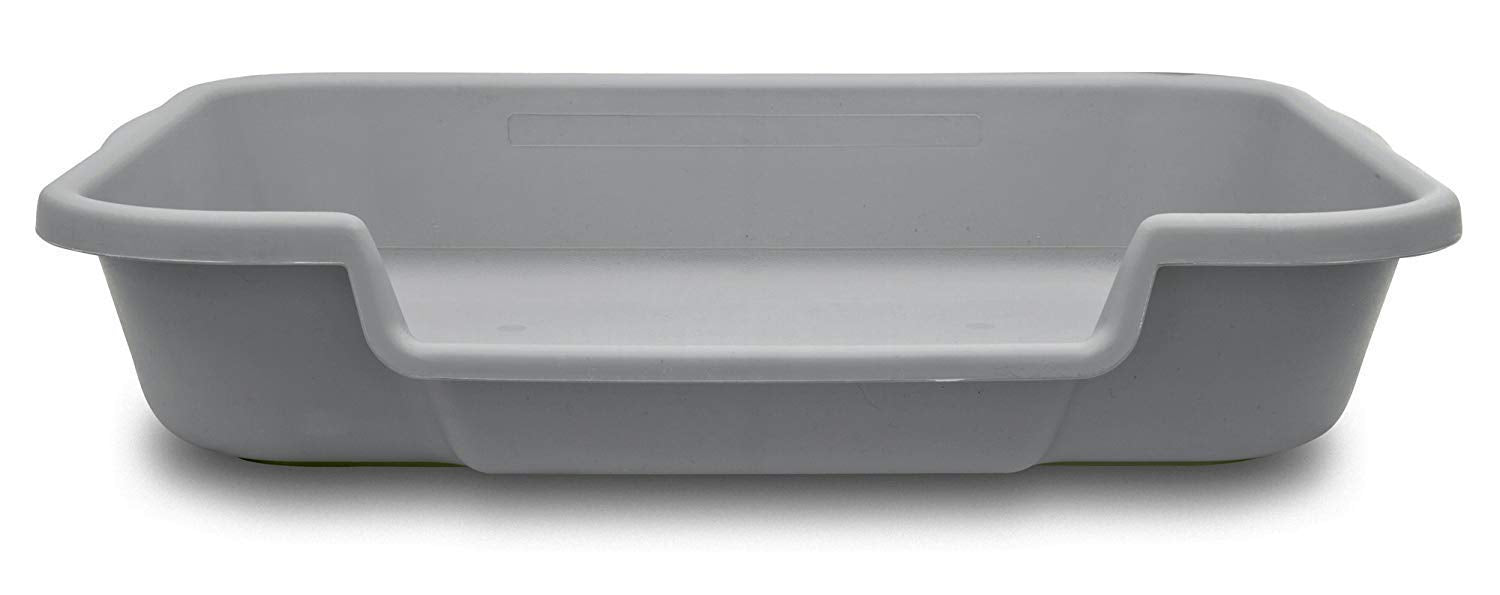 Puppygohere Dog Litter Box, Large Size, Misty Gray, Durable & Pet Safe, Indoor Open Top Entry Litter Pan, Comfortable For Puppy, Great For Dogs Up To 20 Lbs