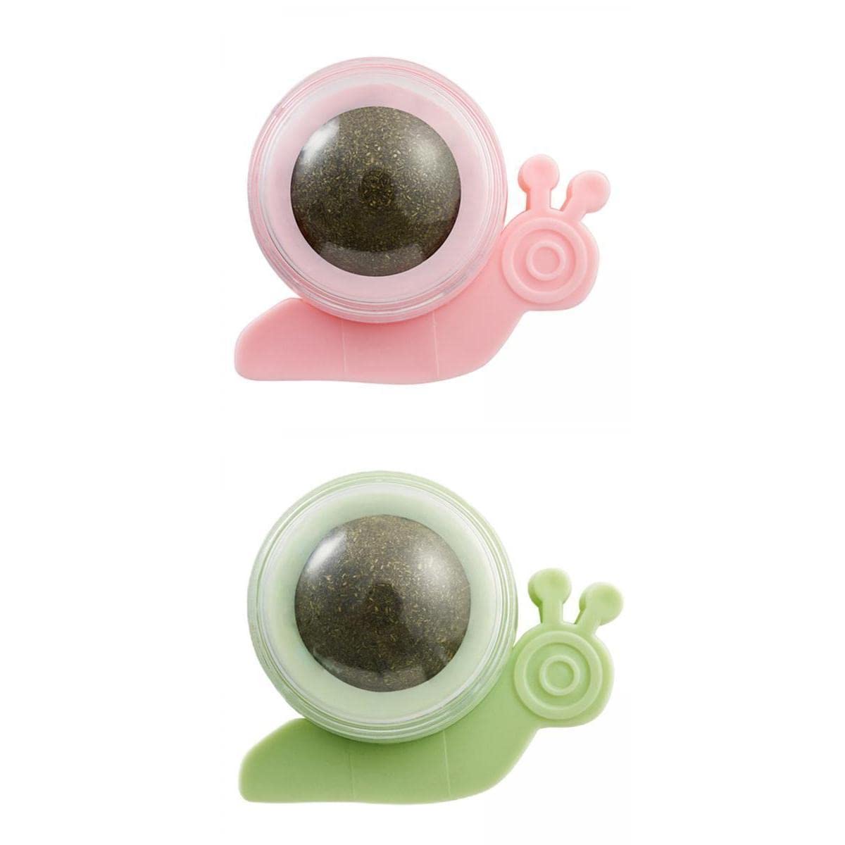 Ujeavette 2 Pcs Rotating Catnip Ball Toy Cats Chew Toy Grinding Teeth For Pet Supplies