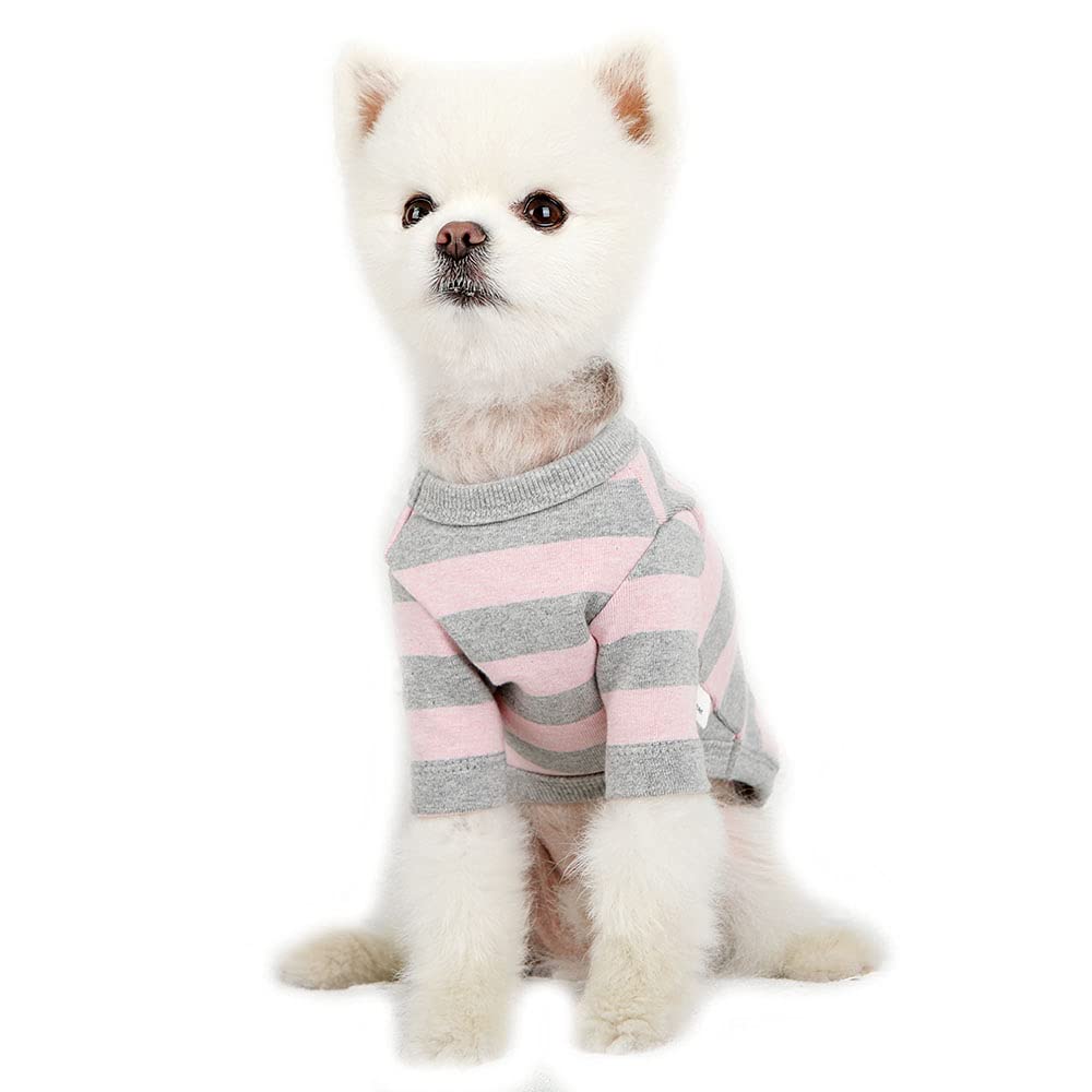 Lucky Petter Dog Cotton Shirts For Small And Large Dogs Rugby Striped T-Shirts Soft Breathable Dog Shirt Pet Clothes (X-Small, P