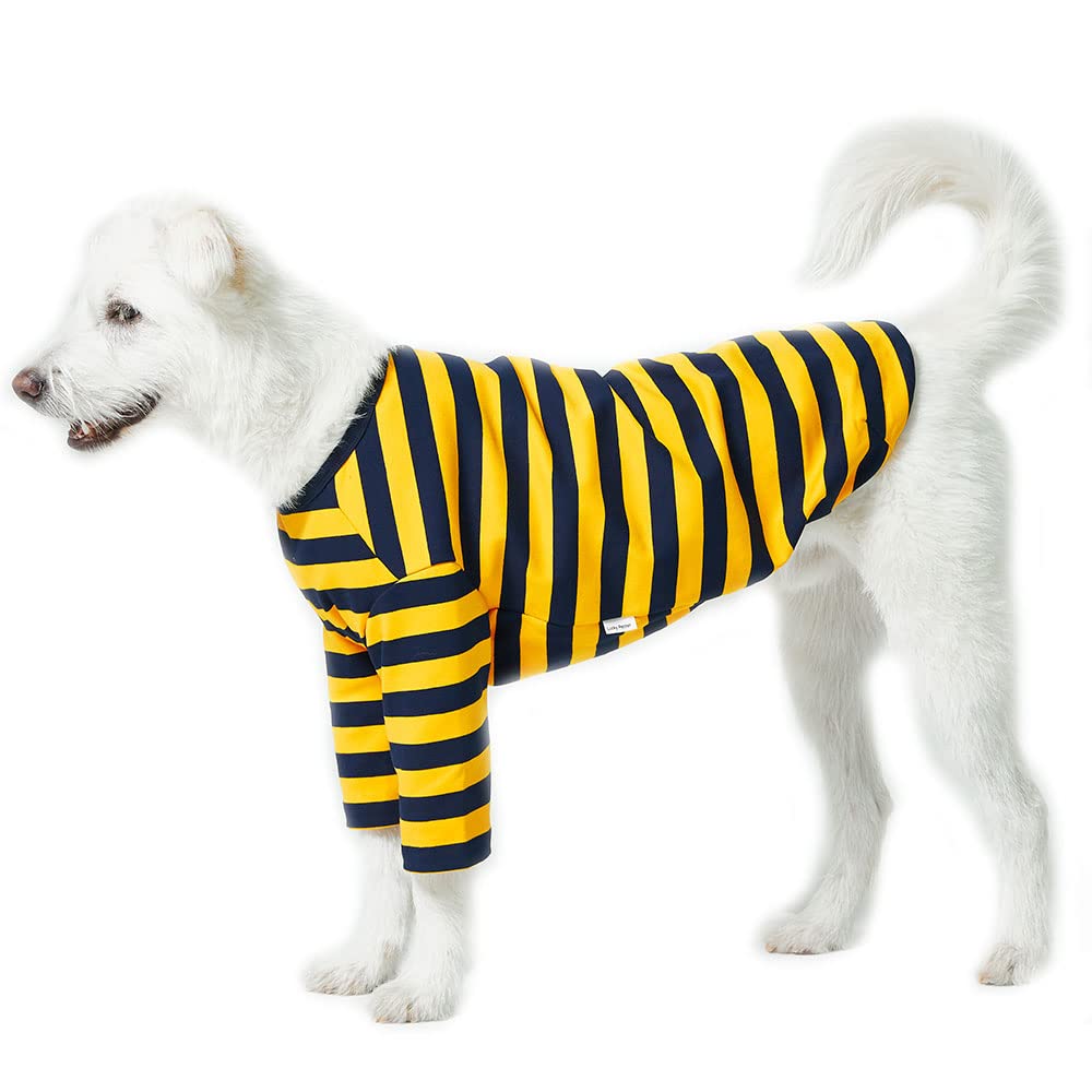 Lucky Petter Dog Cotton Shirts For Small And Large Dogs Rugby Striped T-Shirts Soft Breathable Dog Shirt Pet Clothes (X-Large, Y