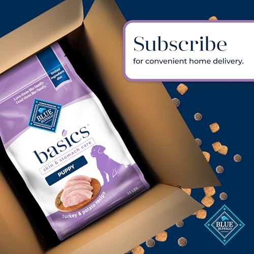 Blue Buffalo Basics Dry Dog Food for Puppies, Skin & Stomach Care, Limited Ingredient Diet for Dogs, Turkey Recipe, 11-lb. Bag