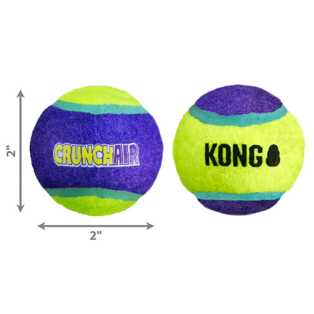 Kong - Crunchair Balls - Dog Fetch Toy, Crunch Tennis Balls, Gentle On Teeth - For Medium Dogs (3 Pack)