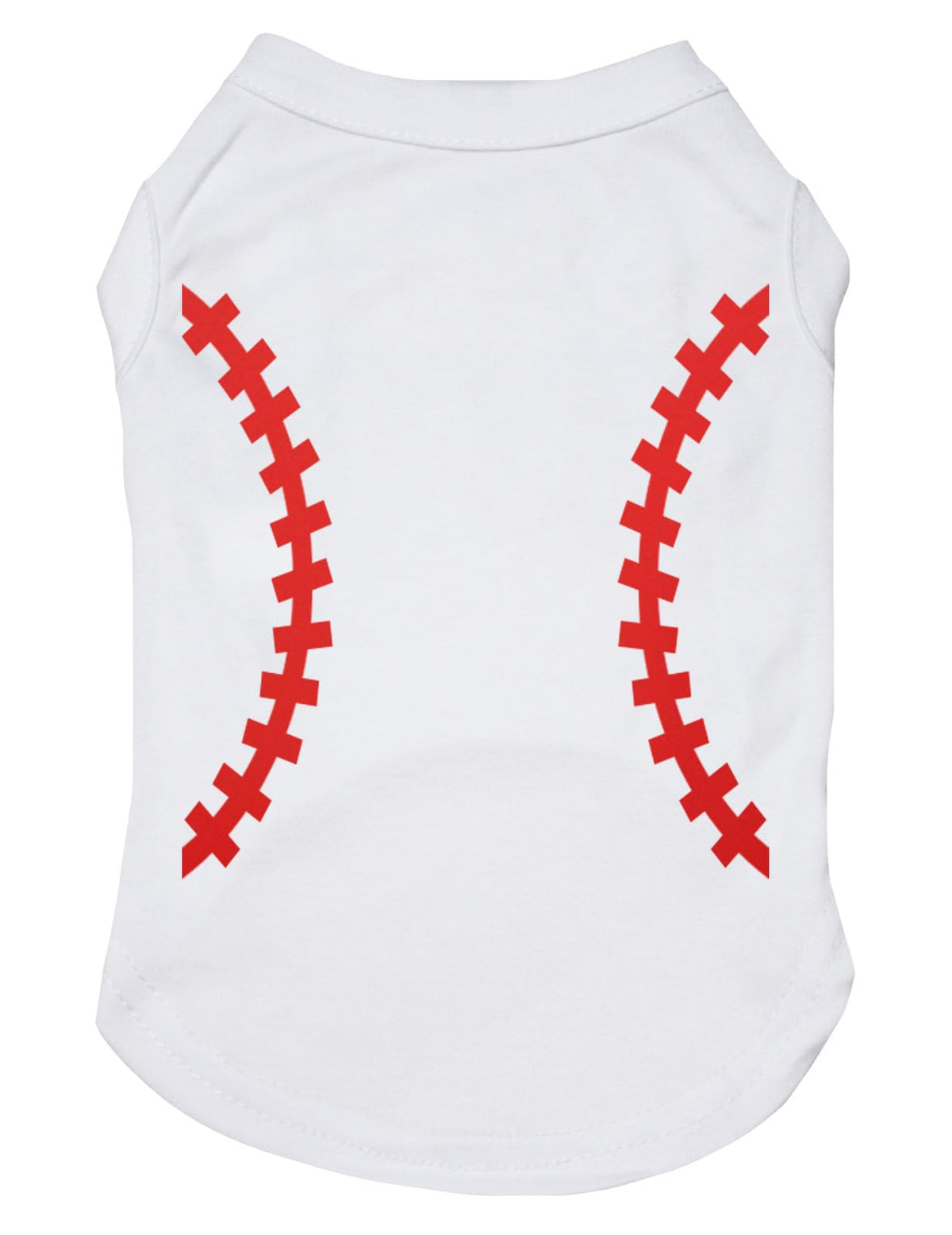 Petitebella Baseball Print Puppy Dog Shirt (White/White, Medium)