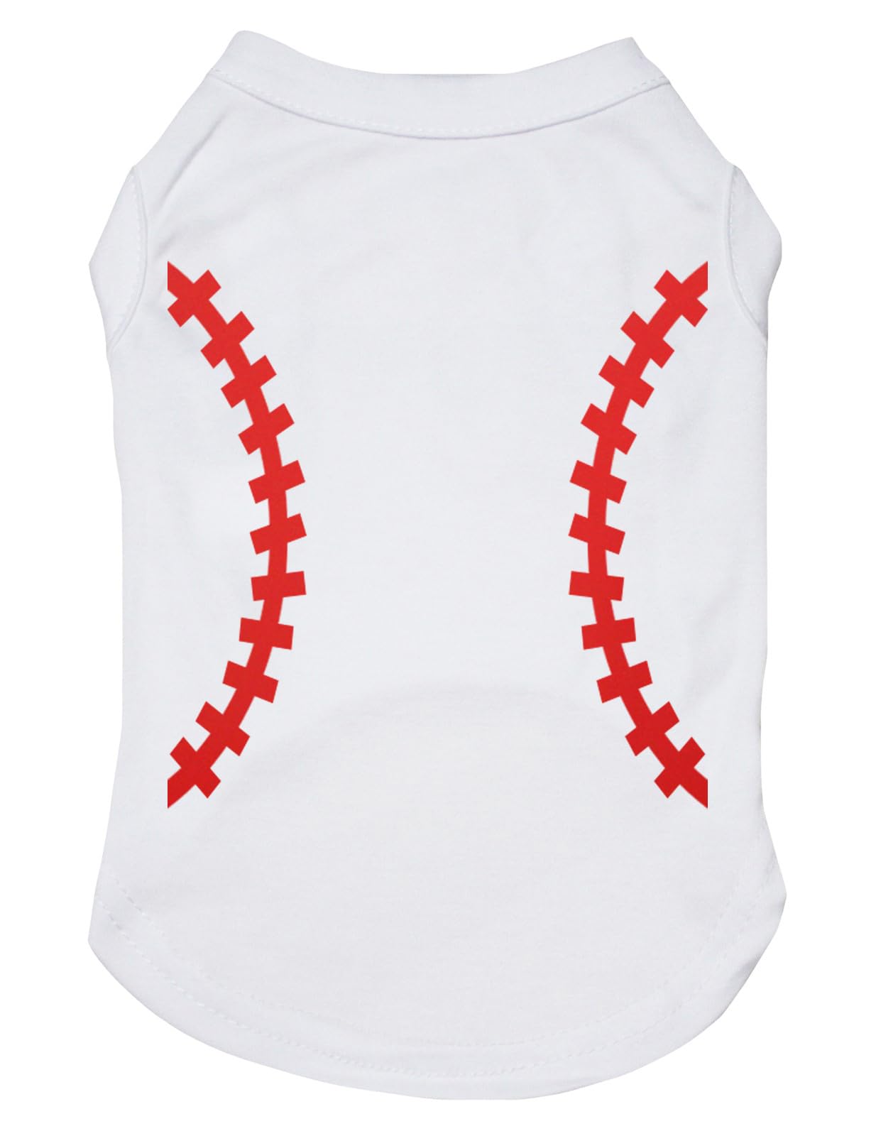 Petitebella Baseball Print Puppy Dog Shirt (White/White, X-Large)