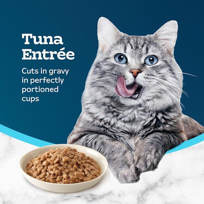 Blue Buffalo Blue Tastefuls Savory Singles Tuna Entree Adult Cuts in Gravy Wet Cat Food, 2.6 oz., Case of 10