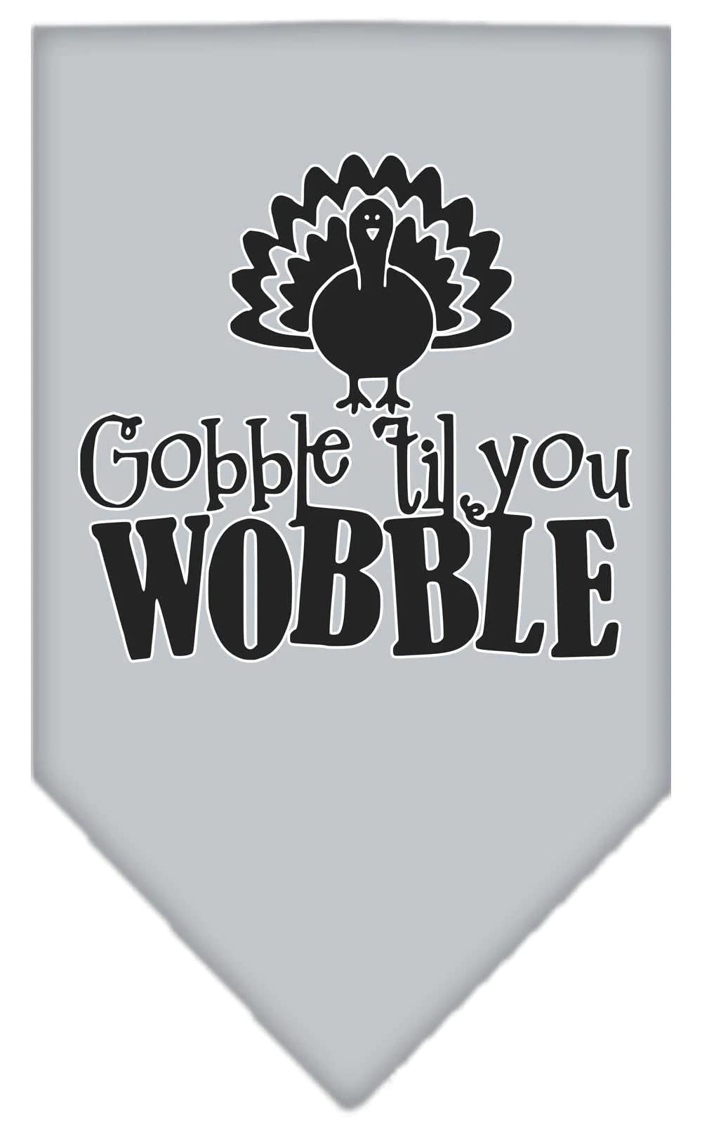 Mirage Pet Product Gobble til You Wobble Screen Print Bandana Black Small
