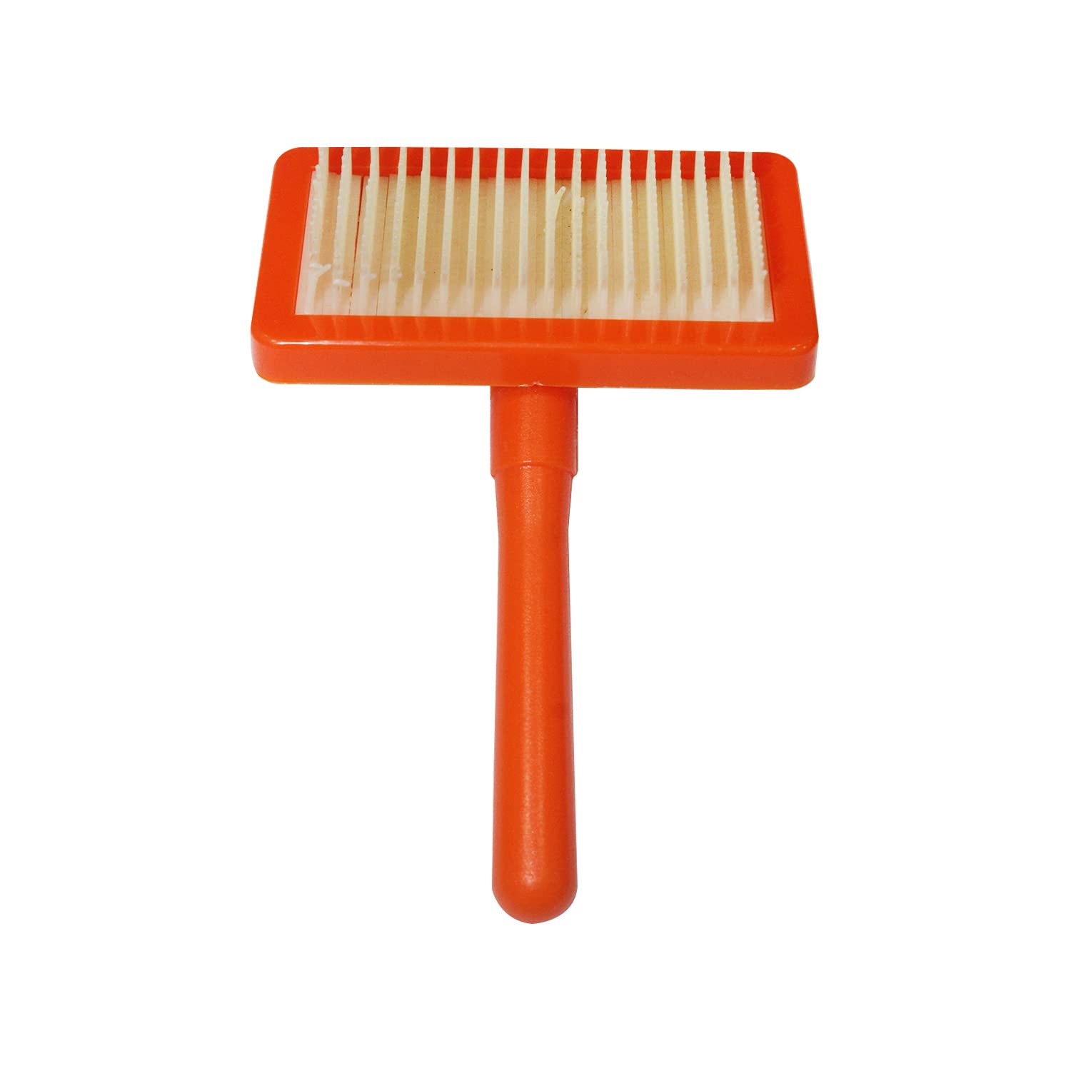 Emily Pets Dog Plastic Slicker Brush And Plastic Pins For Dogs And Cats Grooming Comb Brush (Orange Colour)