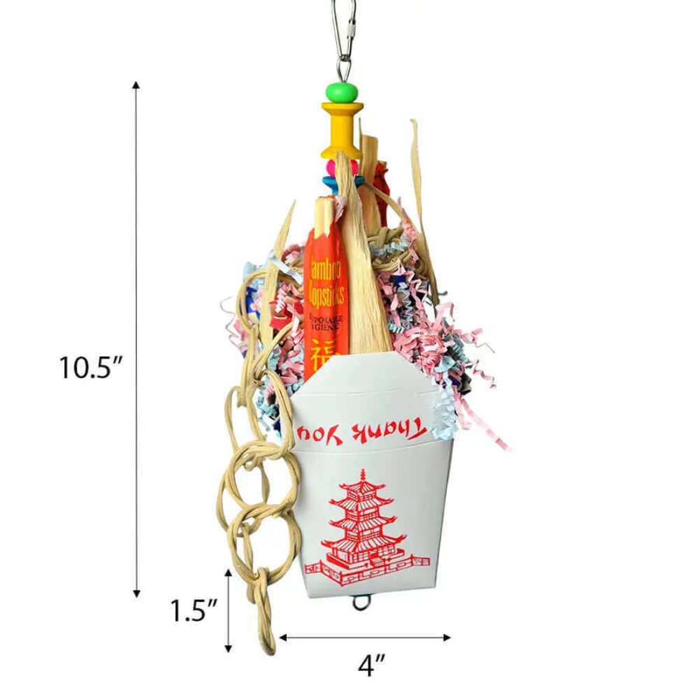 A&E Cage Company Hb836 Happy Beaks Chinese Take Out Toy, Multicolor