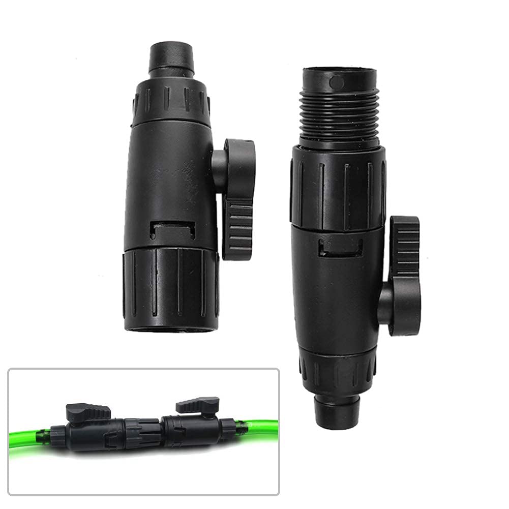 Tnfeeon Aquarium Hose Valve, Fish Hose Pipe Quick Release Connector Adapter Aquarium Filter Connector(12Mm/0.5Inch)