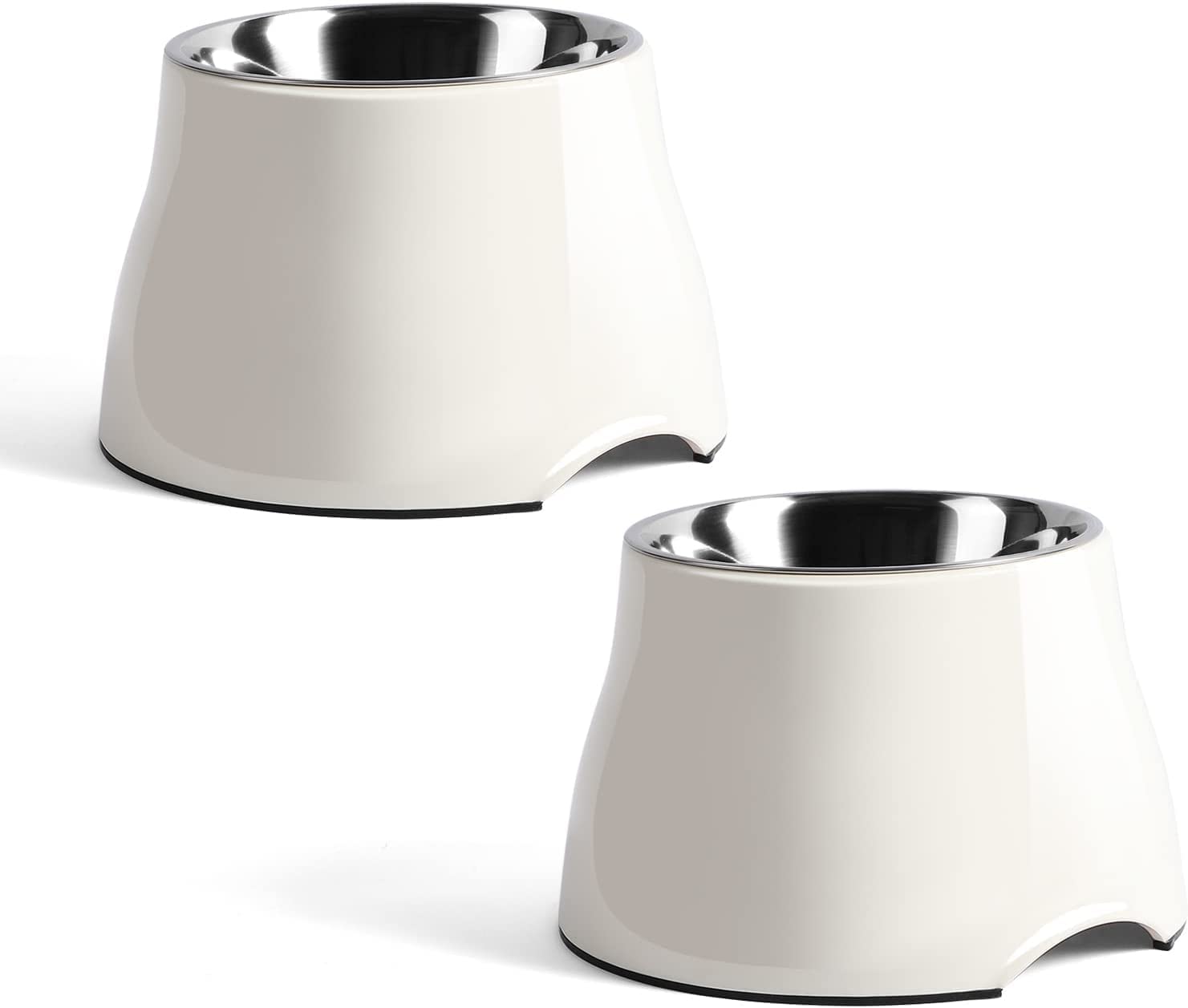 Yoken Sturdy Elevated Dog Bowls 2 Packs, Prevention of Vertebrae Disease, Non-Slip, High Capacity, Colorful Raised Bowls for Med