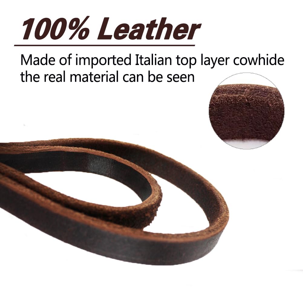 Lwbmg Leather Dog Leash - 4Ft X 1/2 Inch, Braided, Comfortable Training Leash For Small & Medium Dogs