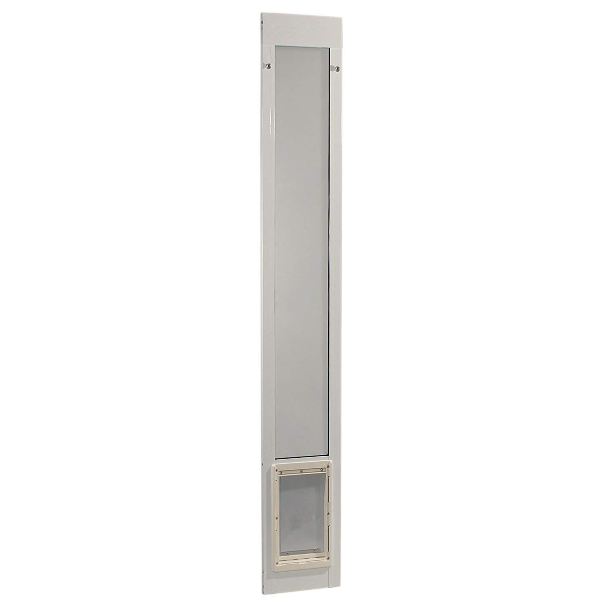 Ideal Pet Products Aluminum Pet Patio Door, Adjustable Height 77-5/8' To 80-3/8', 7' X 11-1/4' Flap Size, White