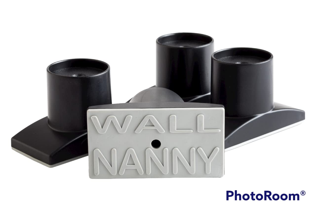 Wall Nanny Extender 4 Inch Baby Gate Extension (Made In Usa) Extends Pressure Mounted Gates, Protects Walls, Stabilizes Gate - For Child Pet & Dog Gates - Works On Stairs, Protector (4 Pack) Black