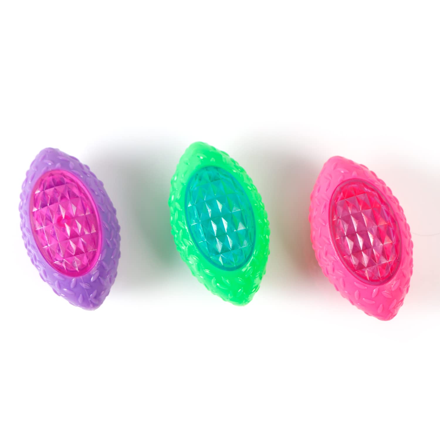 Woofy Durable Non Toxic Natural Rubber Rugby Ball with LED Light Squeaky Sound Toy Ideal for Playing and Chewing Aggressive Chew