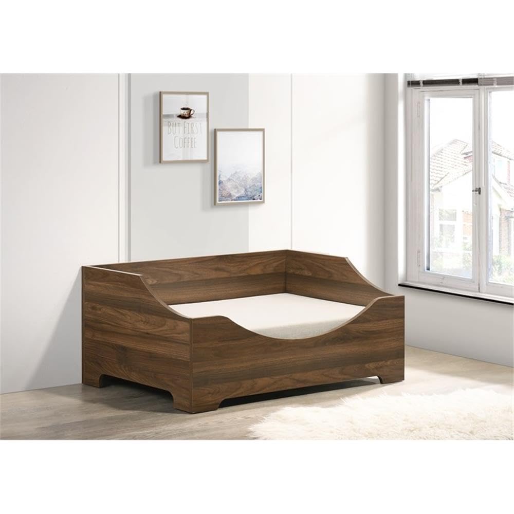 Progressive Furniture Rootbeer Pet Bed W/Cushion in Brown/Off White