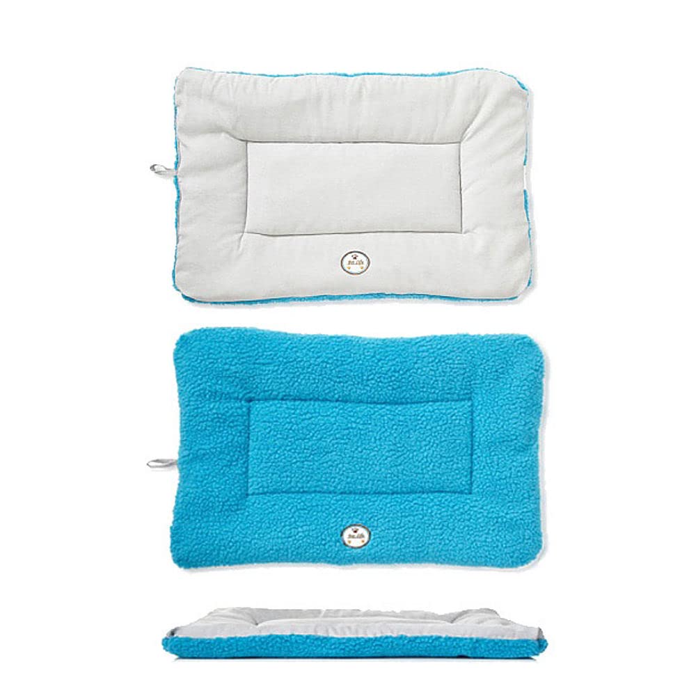 Pet Life Eco-Paw Reversible Polyfill Fashion Pet Dog Bed Mat Lounge, MD, Blue/Aqua